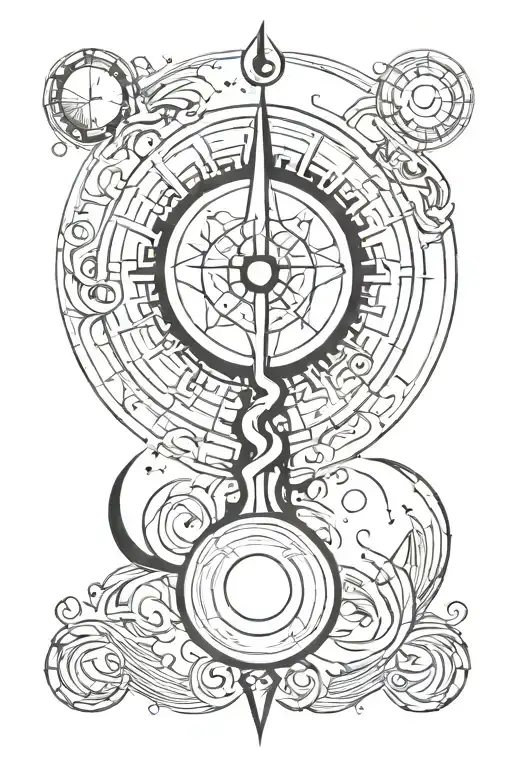 magical arcane markings going up the arm with moon and divine symbolism tattoo design idea