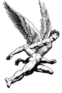 Icarus falling from the sky tattoo design idea