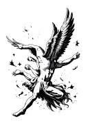 Icarus falling from the sky tattoo design idea