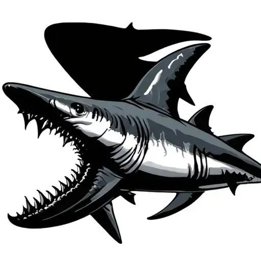 Shark tooth great white shark tattoo design idea