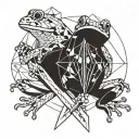 two frogs sword fighting each other tattoo design idea