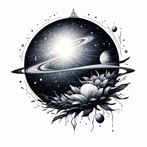 Tattoo on the side of the shoulder, rather aesthetic, not so symbolic, I love the universe and nature, I also tattoo design idea