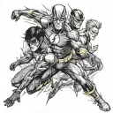 groupe falling in reverse flash tattoo design idea