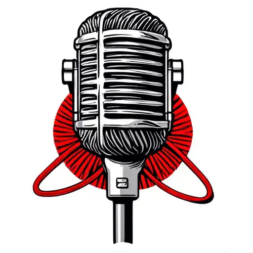 bts microphones connected by red string tattoo design idea