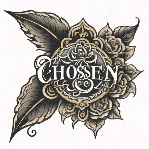 the word 'chosen' tattoo design idea