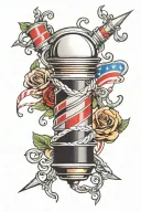 barber pole intertwined tattoo design idea