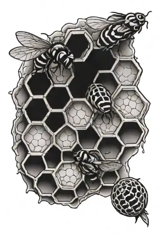 honeycomb sleeve tattoo tattoo design idea
