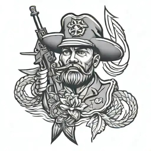 American traditional usmc infantry in hawaii tattoo design idea