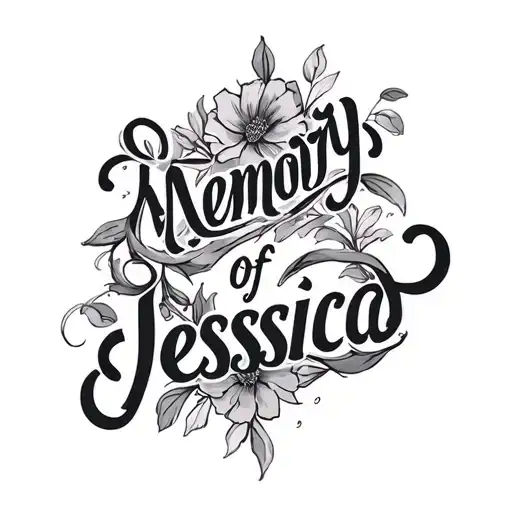 "In memory of jessica" name intertwined tattoo design idea