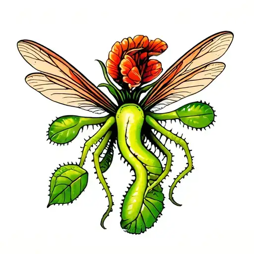 venus fly trap tattoo design idea