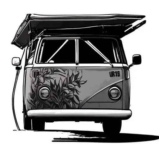Campervan tattoo design idea