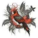 Phoenix Bird Inside A Tree Of Life tattoo design idea