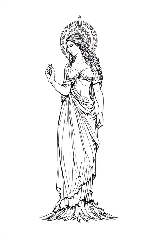 Hestia greek goddess tattoo design idea