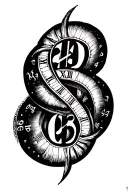 Roman numeral dates intertwined 03 08 24 and 01 24 05 tattoo design idea