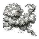 messy clouds incorrect shape made shaded  tattoo design idea