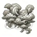 messy clouds incorrect shape made shaded  tattoo design idea