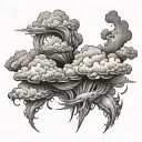 messy clouds incorrect shape made shaded  tattoo design idea