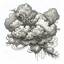 messy clouds incorrect shape made shaded  tattoo design idea