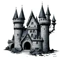 engineer castle tattoo design idea