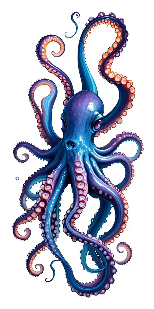 Octopus tentacles wrapping tattoo design idea
