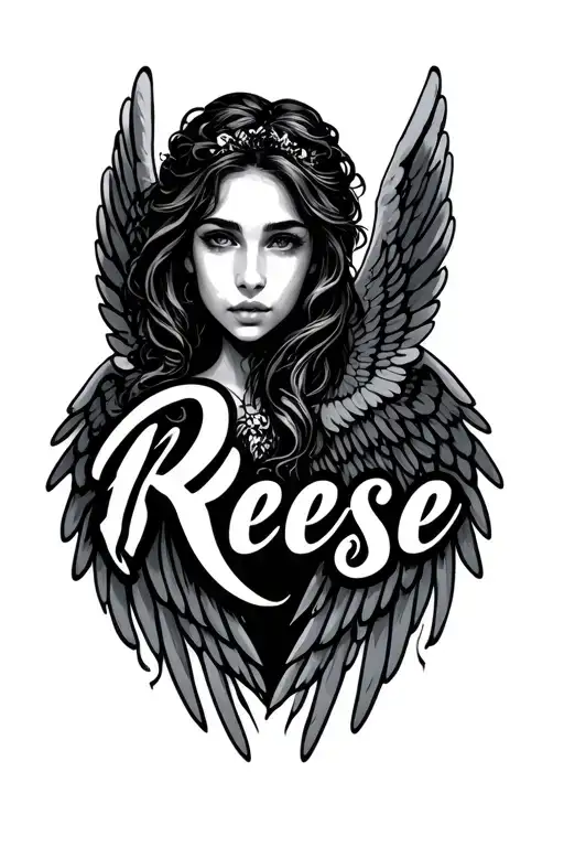 "Reese" angel wing tattoo design idea
