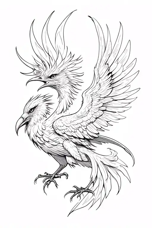 bird phoenix from harry potter tattoo design idea