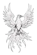bird phoenix from harry potter tattoo design idea
