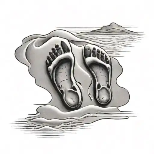 Footprints In The Sand tattoo design idea