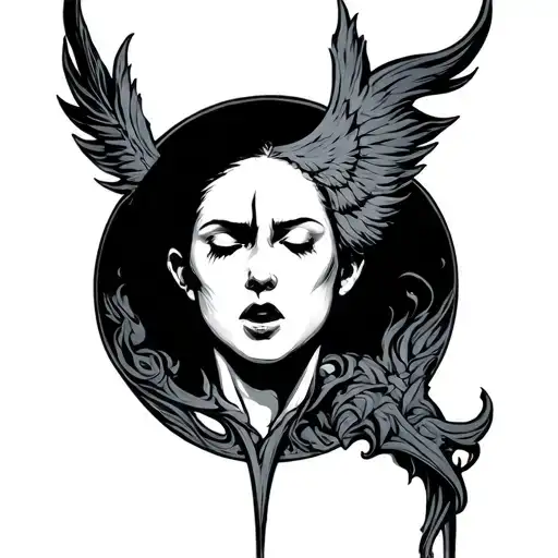 victory over depression tattoo design idea
