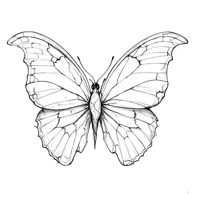 Butterfly with a cracked wing growth despite damage Add semicolon and keep it G tattoo  tattoo design idea