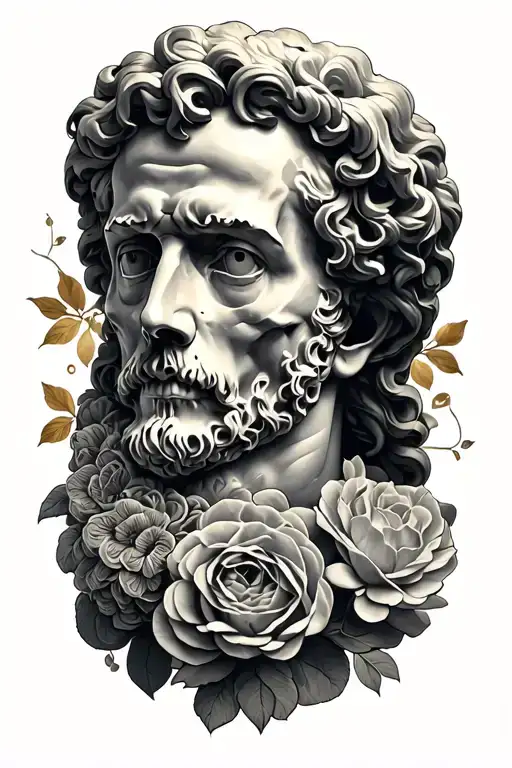 Stoicism virtues marcus aurelius memento mori tattoo design idea