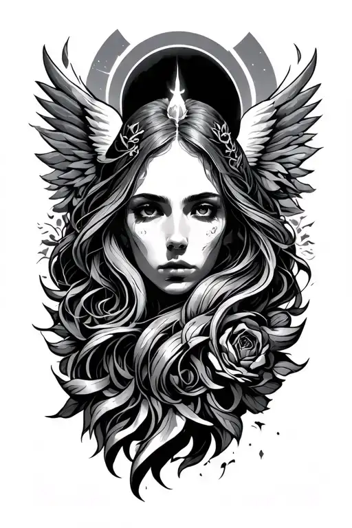 heaven strength future courage tattoo design idea