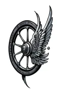 Wheel With Wings tattoo design idea