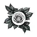 ivy and rose in a dna strand tattoo design idea