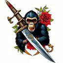 dagger ape tattoo design idea