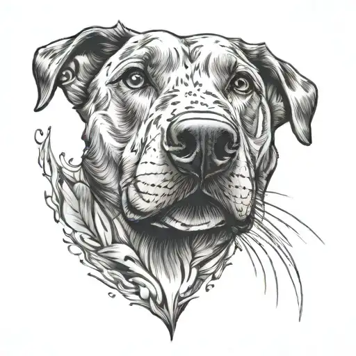 Dog nose in a heart made tattoo design idea
