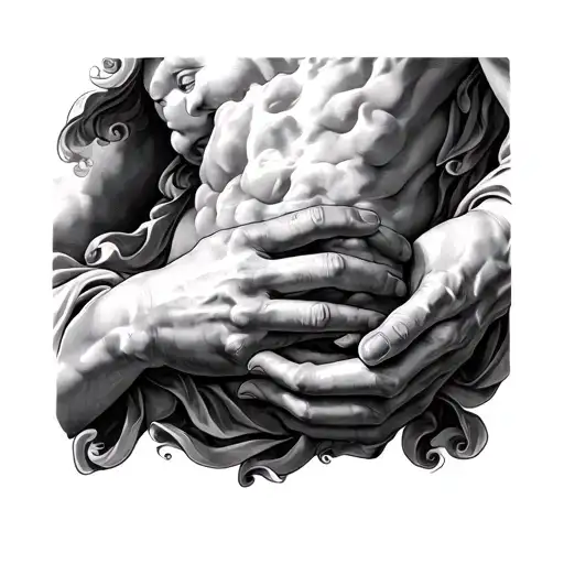 The hands of the Sistine Chapel Adam and God tattoo design idea