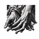 The hands of the Sistine Chapel Adam and God tattoo design idea