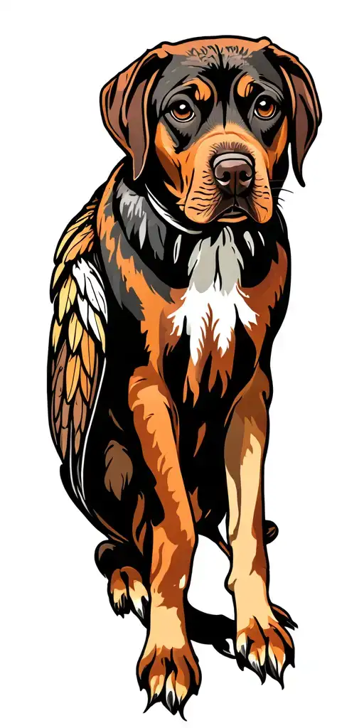 Rhodesian ridgeback ocean waves owlfeathers tattoo design idea