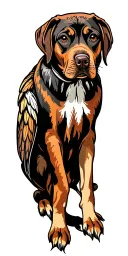 Rhodesian ridgeback ocean waves owlfeathers tattoo design idea