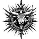 "Kenneth" taurus symbol with realistic stars forming tattoo design idea