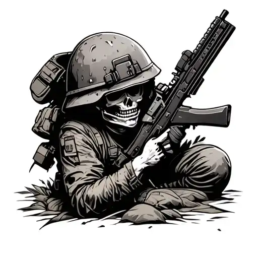fallen soldier tattoo design idea