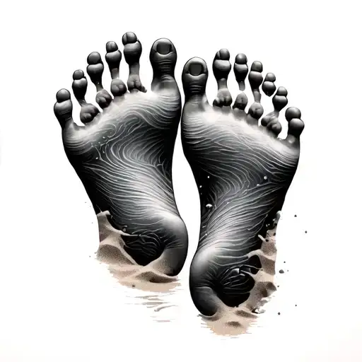 Footprints In The Sand tattoo design idea