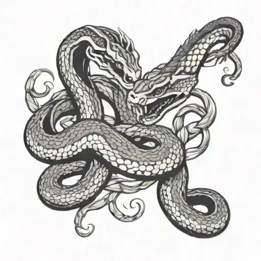 Pantera Fighting Snake tattoo design idea