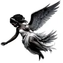 african angel tattoo design idea