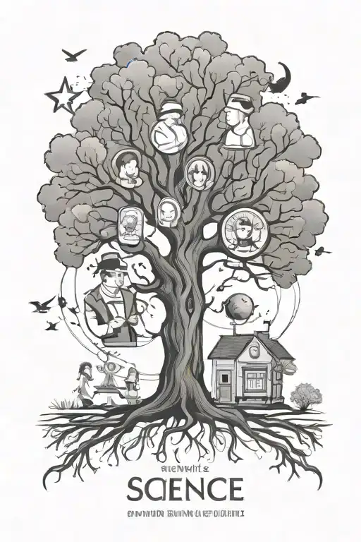science family tree fine line tattoo tattoo design idea