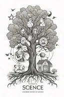 science family tree fine line tattoo tattoo design idea