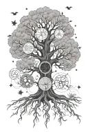 science family tree fine line tattoo tattoo design idea