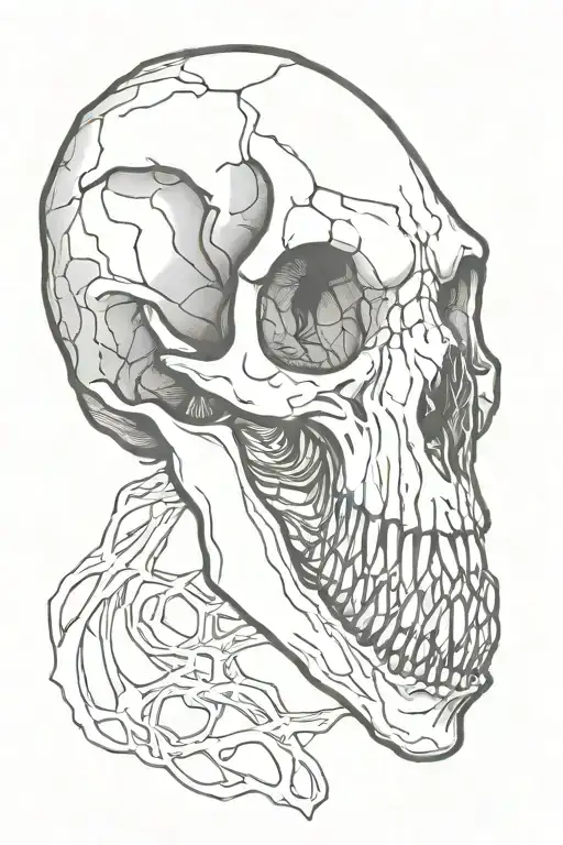 Dinosaur skull tattoo design idea