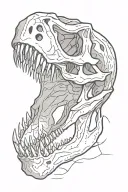 Dinosaur skull tattoo design idea